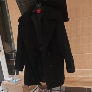 Esprit Black Double-Breasted Pea Coat